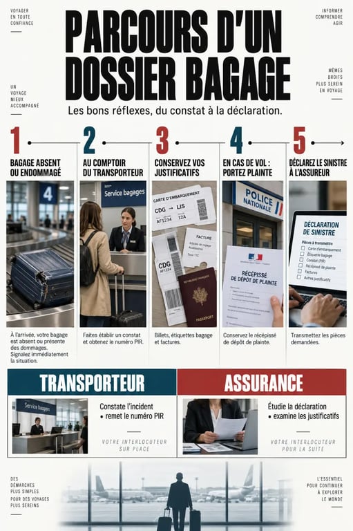 Assurance bagage : parcours de déclaration auprès du transporteur et de l’assureur