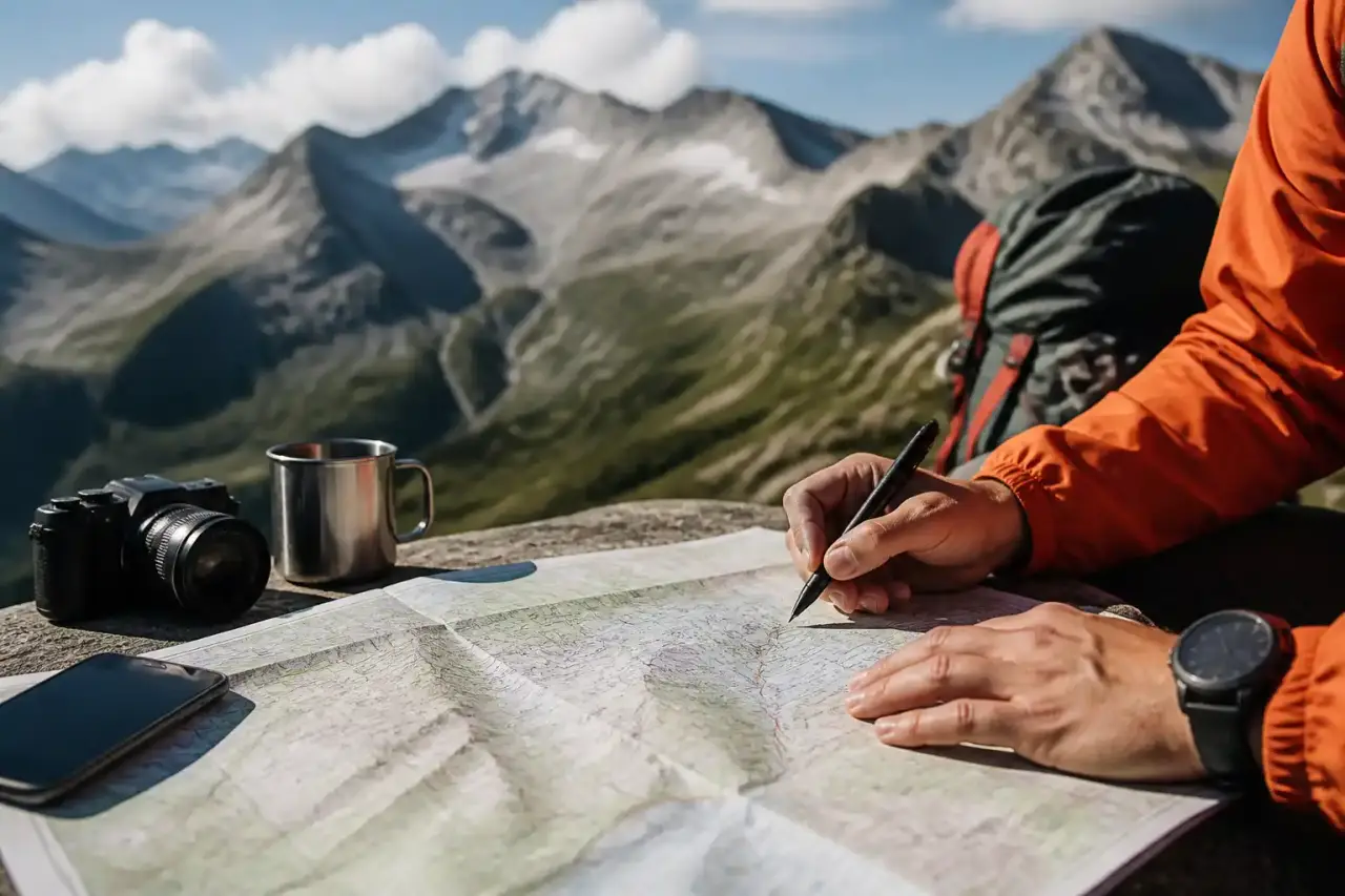 Tracer son itinéraire de trek en pleine montagne