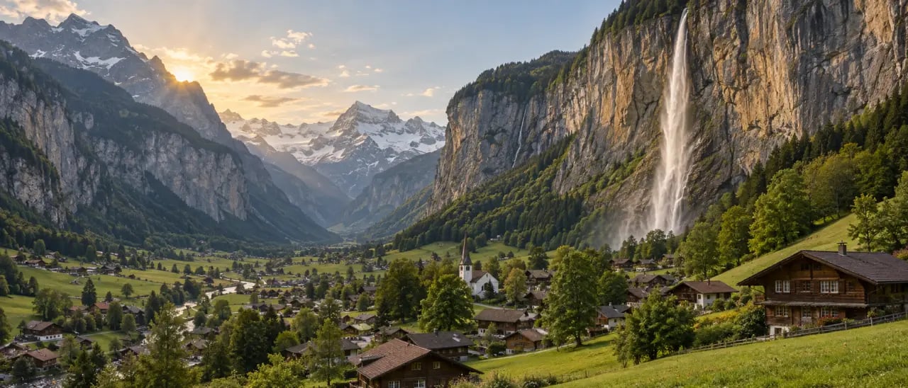 Voyage 1 semaine en Suisse : vallée de Lauterbrunnen et cascade de Staubbach