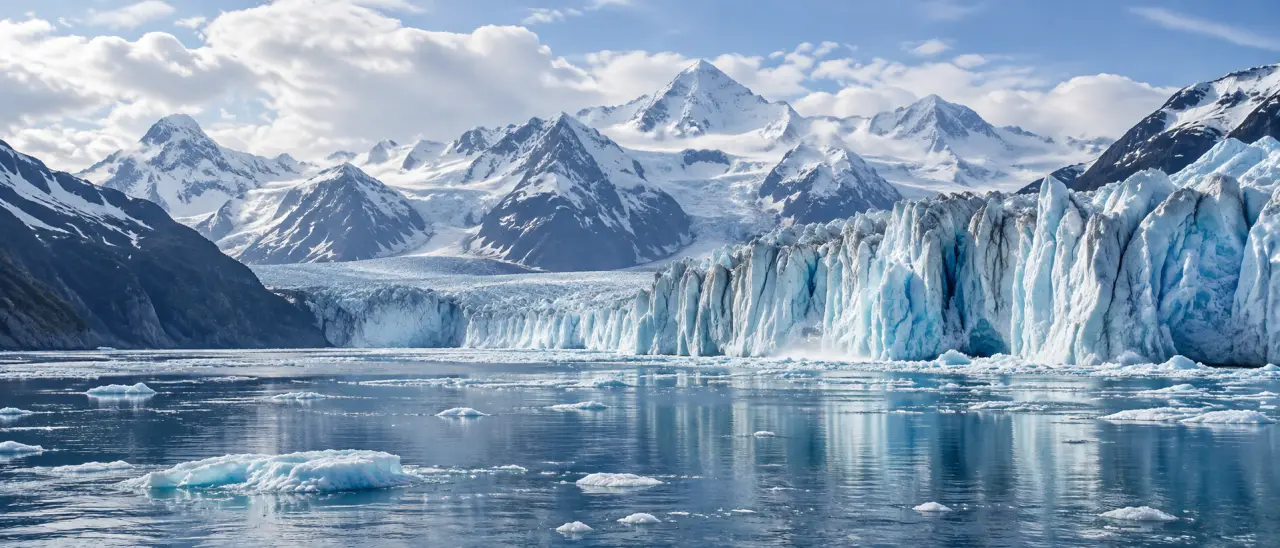 Paysage de glaciers et de montagnes pour organiser un voyage en Alaska
