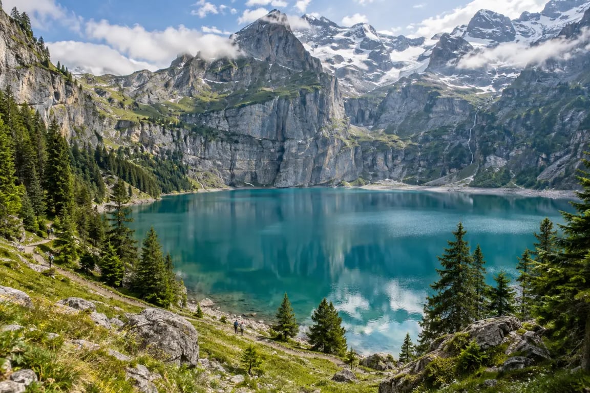 Voyage 1 semaine en Suisse : lac d’Oeschinen près de Kandersteg